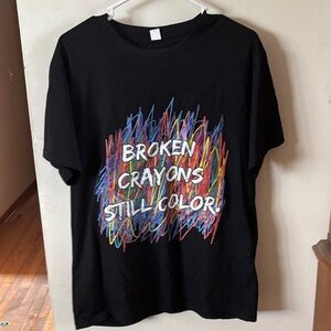 Black Graphic T-Shirt with Colorful Design